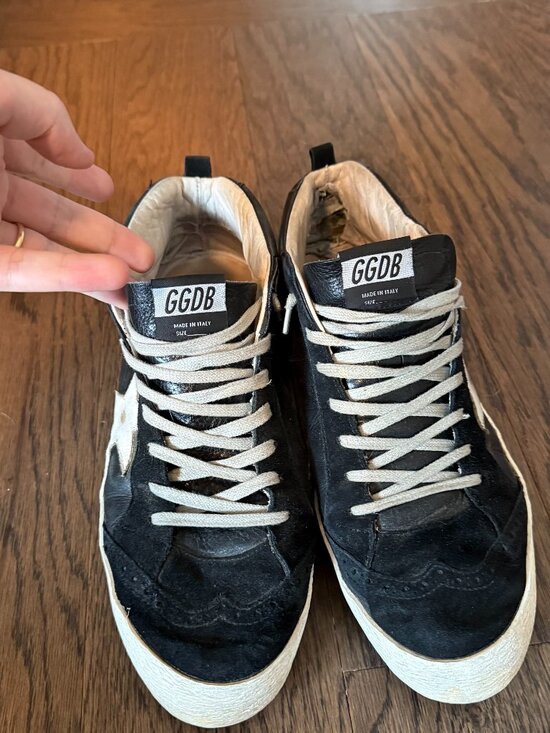 Golden Goose Other - Golden Goose Black Leather High Top Sneakers White Star GGDB Made in Italy
